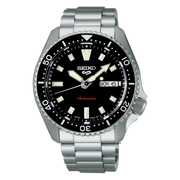 Seiko 5 Sports SKX Automatic Black Dial Silver Steel Strap Watch for Men - SRPL85K1