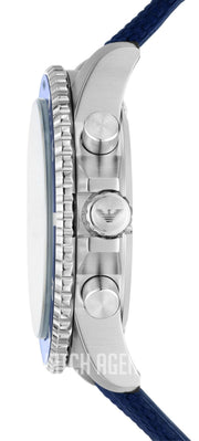 Emporio Armani World Explorer Chronograph Blue Dial Blue Nylon Strap Watch for Men - AR11588