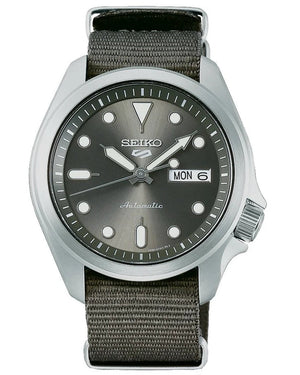 Seiko 5 Sports Automatic Grey Dial Grey Nylon Strap Watch for Men - SRPE61K1