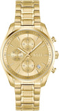 Hugo Boss Grand Tour Chronograph Gold Dial Gold Steel Strap Watch for Women - 1502768