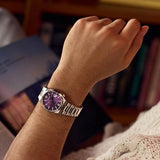 Citizen Tsuyosa Automatic Purple Dial Silver Steel Strap Watch for Men - NJ0200-50W