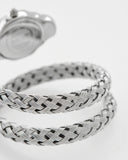 Just Cavalli Twined Mother of Pearl Dial Silver Steel Strap Watch for Women - JC1L305M0015