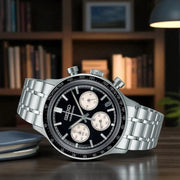 Seiko 5 Sport Black Dial Silver Steel Strap Watch for Men - SSB479P1