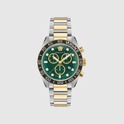 Versace Greca Dome Chronograph Green Dial Two Tone Steel Strap Watch for Men - VE6K00423