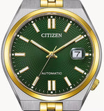 Citizen Tsuyosa 60 Automatic Green Dial Two Tone Steel Strap Watch for Men - NK0024-54X
