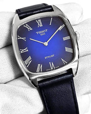 Tissot Stylist Quartz Blue Dial Blue Leather Strap Watch for Men - T159.909.16.043.00