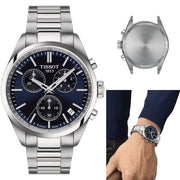 Tissot PR 100 Chronograph Blue Dial Silver Steel Strap Watch for Men - T150.417.11.041.00