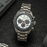 Seiko Prospex Speedtimer Solar Chronograph Silver Dial Silver Steel Strap Watch for Men - SSC911