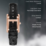 Emporio Armani Genni Silver Dial Black Leather Strap Watch for Women - AR11624