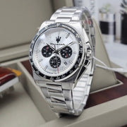Maserati Velocità Chronograph Silver Dial Silver Steel Strap Watch for Men - R8873652006