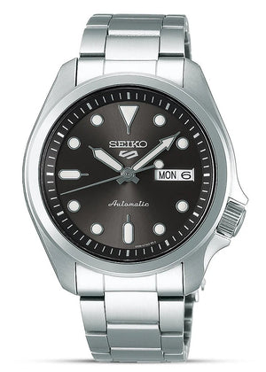 Seiko 5 Sports Automatic Grey Dial Silver Steel Strap Watch for Men - SRPE51K1