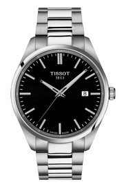 Tissot PR 100 Black Dial Silver Steel Strap Watch for Men - T150.410.11.051.00