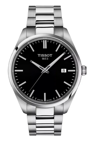 Tissot PR 100 Black Dial Silver Steel Strap Watch for Men - T150.410.11.051.00