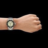 Emporio Armani Sea Explorer Yellow Dial Silver Steel Strap Watch for Men - AR60083