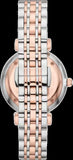 Emporio Armani Gianni T Bar Silver Dial Two Tone Steel Strap Watch for Women - AR11537