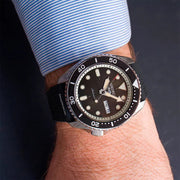 Seiko 5 Sports SKX Automatic Black Dial Black Silicone Strap Watch for Men - SRPD73K2