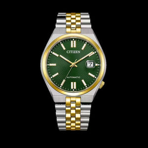 Citizen Tsuyosa 60 Automatic Green Dial Two Tone Steel Strap Watch for Men - NK0024-54X