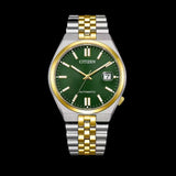 Citizen Tsuyosa 60 Automatic Green Dial Two Tone Steel Strap Watch for Men - NK0024-54X