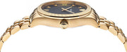 Versace Hellenyium Quartz Black Dial Gold Steel Strap Watch for Women - VE2S00622