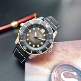 Citizen Mechanical Automatic Black Dial Black Leather Strap Watch for Men - NJ0176-10E