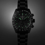 Seiko Prospex Speedtimer The Black Series Limited Edition Black Dial Black Steel Strap Watch for Men - SSC917