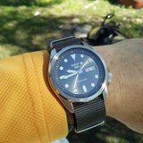 Seiko 5 Sports Automatic Grey Dial Grey Nylon Strap Watch for Men - SRPE61K1