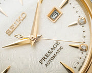 Seiko Presage Cocktail Time Automatic Diamonds White Dial Two Tone Steel Strap Watch for Women - SRE010J1
