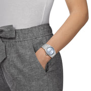 Tissot PRX Quartz Ice Blue Dial Silver Steel Strap Watch for Women - T137.010.11.351.00