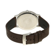 Emporio Armani Kappa Silver Dial Brown Leather Strap Watch for Men - AR11173
