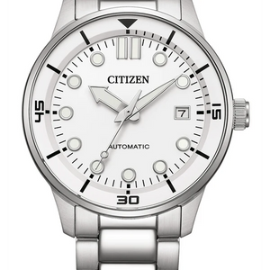 Citizen Mechanical Automatic White Dial Silver Steel Strap Watch for Men - NJ0191-83A