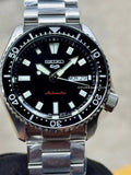 Seiko 5 Sports SKX Automatic Black Dial Silver Steel Strap Watch for Men - SRPL85K1