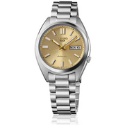Seiko 5 Sports SNXS Automatic Gold Dial Silver Steel Strap Watch for Men - SRPL59K1