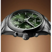 Tissot PR 100 Chronograph Green Dial Silver Steel Strap Watch for Men - T150.417.11.091.00