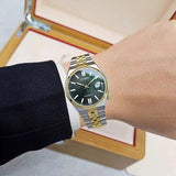 Citizen Tsuyosa 60 Automatic Green Dial Two Tone Steel Strap Watch for Men - NK0024-54X