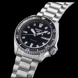 Seiko 5 Sports SKX Automatic Black Dial Silver Steel Strap Watch for Men - SRPL85K1