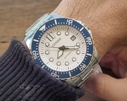 Citizen Mechanical Automatic White Dial Silver Steel Strap Watch for Men - NJ0171-81A