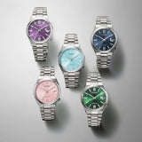 Citizen Tsuyosa Automatic Purple Dial Silver Steel Strap Watch for Men - NJ0200-50W