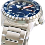 Citizen Mechanical Automatic Blue Dial Silver Steel Strap Watch for Men - NJ0178-81M