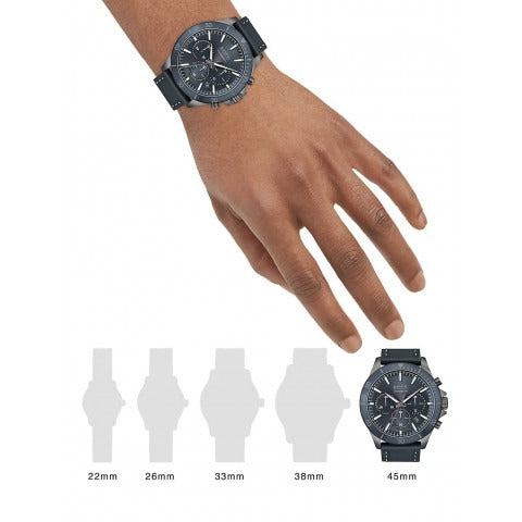 BOSS Orologio Uomo Collezione Troper, Cronografo Al Quarzo, Cassa 45 Mm, Quadrante Nero, Cinturino In Pelle O Acciaio