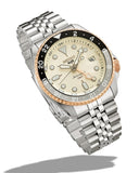 Seiko 5 GMT Sport Asia Exclusive Limited Edition Off White Dial Silver Steel Strap Watch for Men - SSK046K1