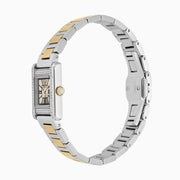 Emporio Armani Genni Crystals Silver Dial Two Tone Steel Strap Watch for Women - AR11704