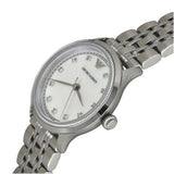 Emporio Armani Alpha Mother of Pearl Dial Silver Steel Strap Watch for Women - AR1803