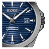 Hugo Boss Strike Blue Dial Gunmetal Grey Steel Strap Watch for Men - 1514175