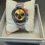 Seiko Prospex Solar Chronograph 1969 Re-interpretation Orange Dial Silver Steel Strap Watch for Men - SSC947