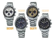 Seiko Prospex Speedtimer Solar Chronograph White Dial Silver Steel Strap Watch for Men - SSC813