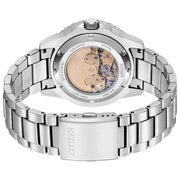 Citizen Mechanical Automatic Turquoise Dial Silver Steel Strap Watch for Men - NJ0170-83X