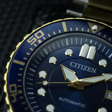 Citizen Mechanical Automatic Blue Dial Two Tone Steel Strap Watch for Men - NJ0174-82L