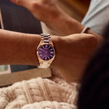 Citizen Tsuyosa Automatic Purple Dial Silver Steel Strap Watch for Men - NJ0200-50W