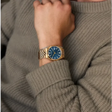 Citizen Tsuyosa 60 Automatic Blue Dial Rose Gold Steel Strap Watch for Men - NK0023-57L