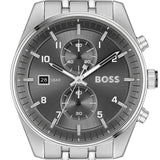 Hugo Boss Skytraveller Chronograph Grey Dial Silver Steel Strap Watch for Men - 1514151